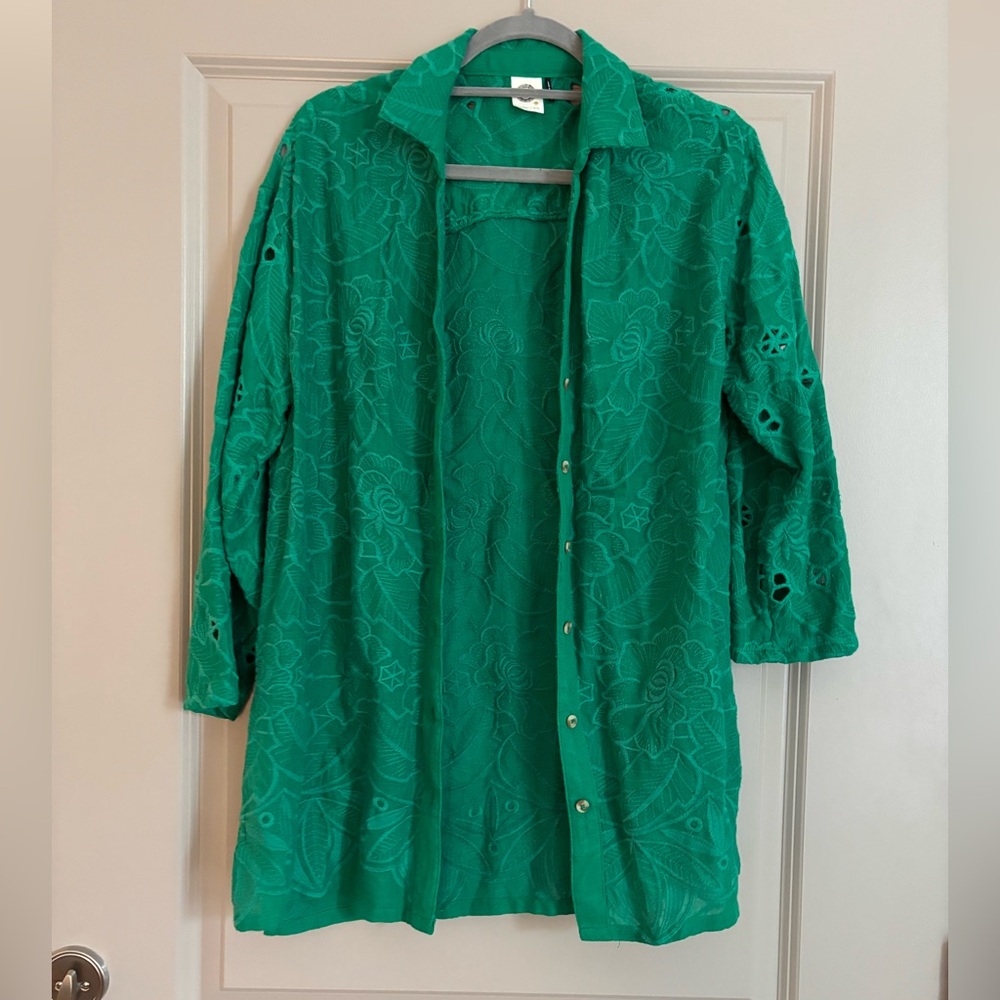 Akemi + Kin Green Lace Top